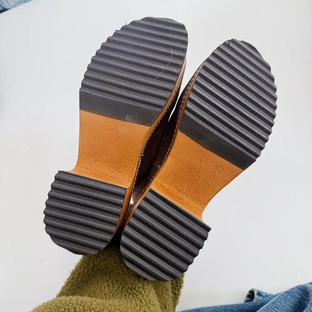 Vintage Candies Brown Leather Platform Clogs - Picture 7 of 7